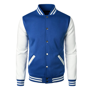 Chaquetas recortadas de alta calidad, parches de chenilla para hombre, Mangas de cuero de béisbol de lana, chaqueta con letras personalizadas - Product Image 1