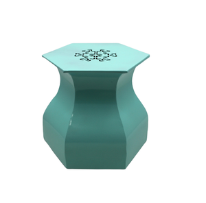 Taburete redondo de aluminio para muebles decorativos para el hogar más vendido, taburetes y otomanos de estilo americano de Color turquesa a granel - Product Image 1