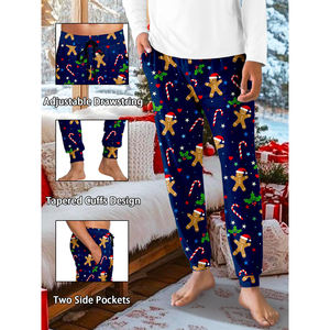 2025 pantalones de chándal de Navidad para hombre poliéster pantalones de chándal de Navidad pantalones de salón festivos ropa de vacaciones cálida - Product Image 6