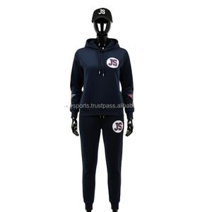 Women Premium <b>Fleece</b> Tracksuit 300 GSM Soft Cotton Polyester <b>Navy</b> Blue with Custom Embroidered Logo JS Tracksuits Plus size - Product Image 1