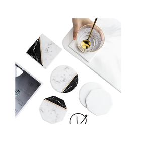 2024 Top Leading Design métal incrustation couleur blanche marbre caboteur forme ronde meilleure vente sous-verres pour boissons dernière arrivée disponible - Product Image 4