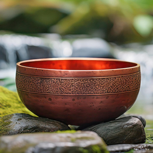 Antique Style Large Tibetan Metal Singing Bowl India Made for Healing and Meditation with <b>engraved</b> design custom size and design - Product Image 1