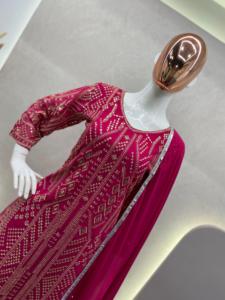 Último diseñador Faux Georgette bordado secuencia trabajo Sharara traje por Fab Zone - Product Image 4