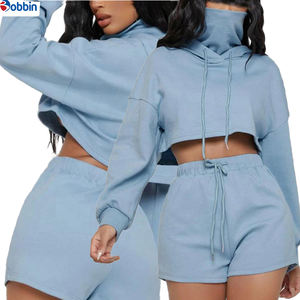 Sweatshirts et ensembles de survêtements pour femmes personnalisés, ensembles de sweat-shirts et de shorts avec masque facial pour femmes, tailles plus grandes - Product Image 6