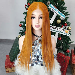 100% Raw 24 inch Bone Straight Vietnamese Human Hair <b>Wig</b> <b>Ginger</b> Wave Double Drawn Long Length Transparent Direct Vendor - Product Image 1