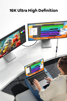 Adaptador Mini USB4 USB-C Hembra a Hembra, 240W PD, Carga Rápida, 8K 60Hz, Acoplador de Audio y Video con Funciones Completas