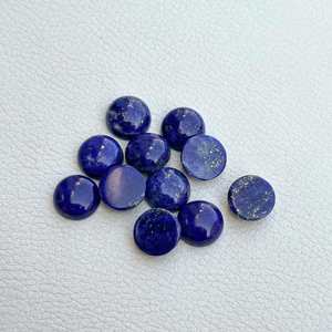 Lapislázuli azul Natural de 2mm-10mm, cabujón redondo con parte posterior plana, piedras preciosas curativas sueltas, suministro de joyería personalizada más vendido - Product Image 3