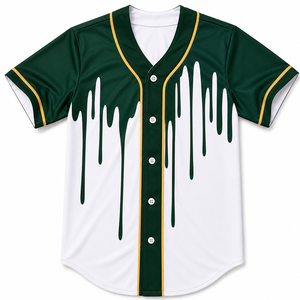Camiseta de Béisbol con Estampado de Goteo Arcoíris, Unisex, Manga Corta, Cuello Alto, Cierre de Botones, 100% Poliéster, Ropa Deportiva para Adultos, Todas las Temporadas - Product Image 6
