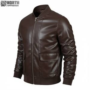 2025 Premium cómodo al por mayor nuevo diseño de moda hombres ropa de carreras chaqueta de bombardero de cuero de camuflaje mangas completas transpirable - Product Image 3