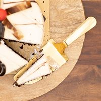 Crazo Fashion Cuchillo para Pastel de Diseño Moderno Hecho a Mano, Acero con Acabado Dorado, para Uso en Restaurantes, Pala para Pizza, Espátula para Repostería y Tartas