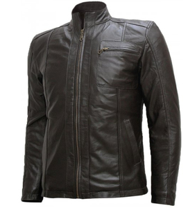 Venta caliente nueva moda de los hombres ligeros a prueba de viento chaqueta de cuero de alta calidad - Product Image 3