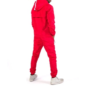 Vente en gros OEM survêtement coupe-vent 2 pièces décontracté à fermeture éclair pour hommes 100% veste en coton et jogger style coupe-vent - Product Image 6