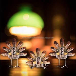 ชุดเชิงเทียน6ชิ้นโลหะสำเร็จสีบรอนซ์ชุดไก่งวงนั่งในวันขอบคุณพระเจ้าสำหรับตกแต่งโต๊ะในครัว - Product Image 6