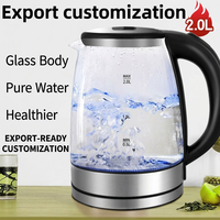 Bouilloire électrique en verre borosilicate haute résistance, grande capacité (1-2L), arrêt automatique, idéale pour la maison et le bureau – Meilleure vente
