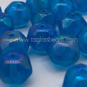 Vente en gros de perles de verre en feuille métallique de marque TAGB Assortiment de composants ovales en cristal au chalumeau de couleurs or sarcelle pour l'éclairage de bijoux - Product Image 5