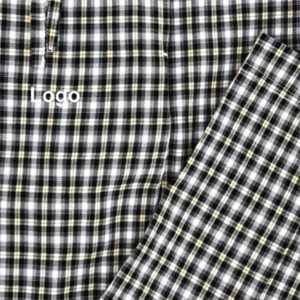 Pyjama tissé à poches croisées à carreaux noirs | Pantalon de détente en mélange de coton CVC | Vêtements de nuit doux avec cordon de serrage à la taille et poches latérales - Product Image 5