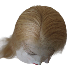 Peluca de cabello humano Rubio hermoso 100% atada a mano de alta calidad Natural vietnamita encaje Frontal largo recto encaje completo onda profunda - Product Image 5