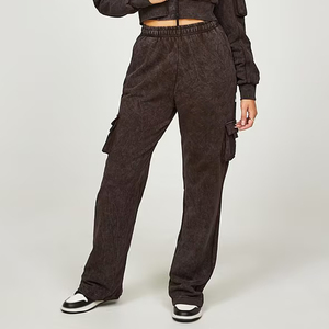 Chándal ligero lavado con ácido para mujer, alta calidad, transpirable, de secado rápido, logotipo personalizado, equipo para correr, función de talla grande, recién llegado - Product Image 3