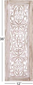 Décoration murale maison en bois de manguier floral fait à la main Sculpture murale arabesque finement sculptée, Art mural 12 - Product Image 6