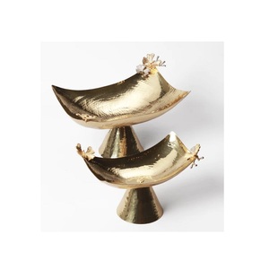 Tazón de chocolate martillado de acero inoxidable con soporte de madera Tazón de aperitivos de Calidad exclusiva para uso en la cocina - Product Image 3