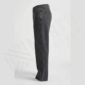 Jeans à jambe droite taille haute 100% coton Pantalons décontractés d'été Techniques lavées Lisses Confortables Coupe ajustée Couleur personnalisée - Product Image 3