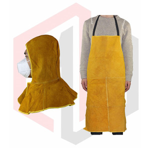 Casquette de châle de soudage électrique en peau de vache Tablier à manches en peau de vache - Product Image 1