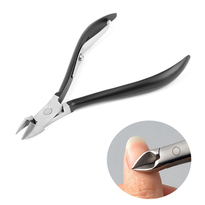 Black Non Slip Nail Art Cuticle Scissors Fingernail <b>Dead</b> Skin Remove Nipper Clipper Stainless Steel Pedicure Manicure Tool - Product Image 1