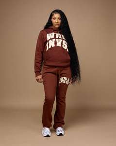 Ensemble de lavage au soleil acide en détresse pour hommes pantalons de survêtement brodés pantalons évasés survêtements Logo sweat à capuche Sun Faded Joggers DTG Hoodie - Product Image 5