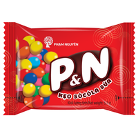 Bonbons au chocolat au lait solide en gros, en forme de boule de cacao enrobée de sucre coloré, friandise sucrée, fourniture d'usine Vietnam OEM/ODM, 12 sacs