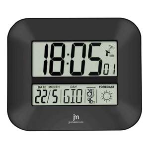 Reloj de Pared Digital JUSTAMINUTE JD 9906 Negro con Fecha y Clima 27x24cm - Product Image 1
