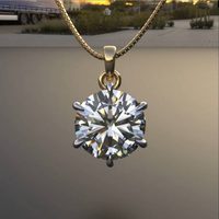 Pendentif solitaire en diamant de laboratoire de 2 carats Avarta Jewellery, certifié D-VVS, marqué BIS HUID, pour filles et femmes, 14 carats