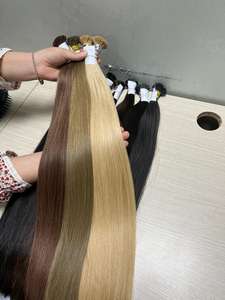 Extensiones de cabello humano natural a granel 100% Super doble dibujado colorido textura recta Cabello - Product Image 4