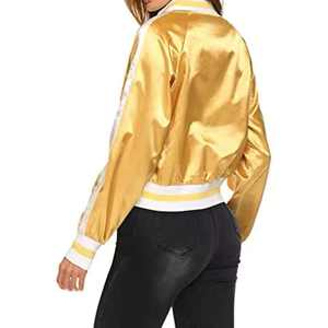 Vestes universitaires pour femmes au design unique, en satin teinté, imperméables, respirantes, col montant, hiver, toutes les couleurs populaires, prix d'usine - Product Image 3