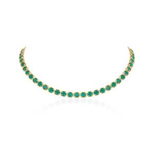 Collar con Cruz de Diamantes Corte Esmeralda en Cadena de Oro de 18k para Boda Cristiana - Product Image 1