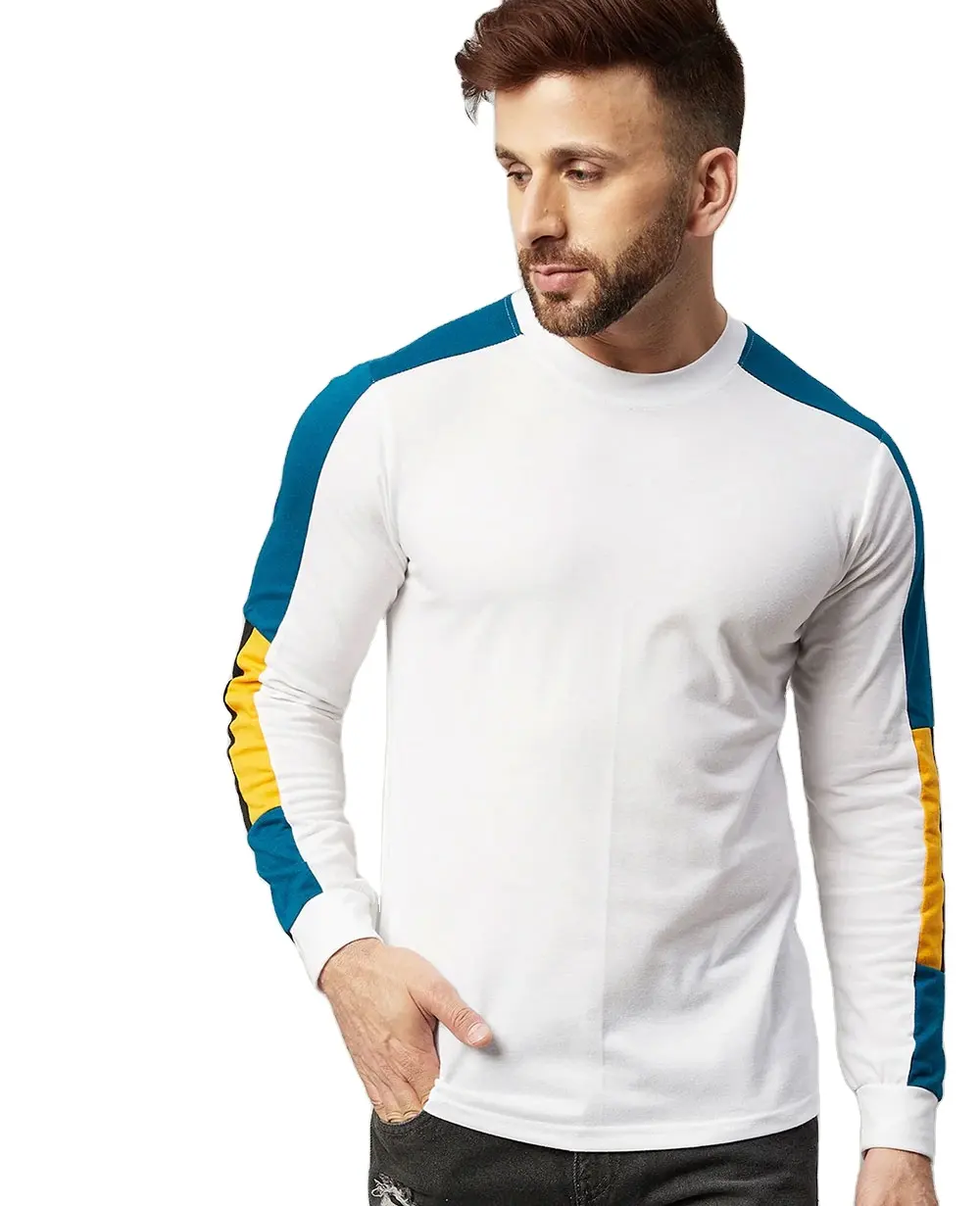 निर्माता प्लस आकार पुरुषों की शर्ट 230gsm हैवीवेट टी शर्ट 100% मोटी कस्टम ड्रॉप कंधे कपास सादा लंबी बाजू की टी शर्ट