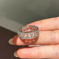18K Weißgold Labor-Gezüchteter Diamant Smaragdschliff Eternity Ring Fassung-Set IGI-Zertifiziert Breiter Ring für Damen Party