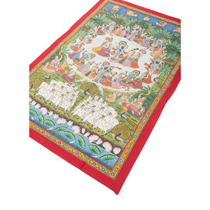 Pichwai Art Ivory Cotton Rope Bohemian Christmas <b>Wall</b> Art & Tapestry for Outdoor <b>Wall</b> <b>Decor</b> - Product Image 2