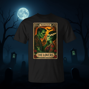 เสื้อยืดลายกราฟิกมอนสเตอร์แฟรงเกนสไตน์และเจ้าสาวสำหรับผู้ชาย ดีไซน์สำหรับคนรัก เหมาะสำหรับใช้ในการส่งเสริมการขาย - Product Image 2