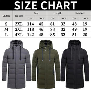 Vestes matelassées longueur genou les plus confortables fabriquées en usine pour hommes et femmes à vendre avec capuche attachée - Product Image 6