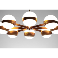 Lustre italien moderne ROSA à huit bras pour un style élégant, globes métalliques en fer brut, LED à intensité variable, pour la maison, le bureau, la chambre à coucher, le salon