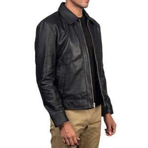 Chaquetas de cuero para hombre en colores sólidos Cuero genuino Hecho Mangas completas Chaquetas de cuero de invierno para exteriores con estilo para hombres - Product Image 3