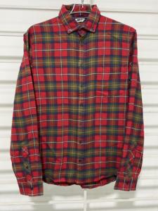 Camisa de franela informal con estampado de logotipo personalizado para hombre, diseño de sarga teñido de hilo de algodón 100% transpirable con mangas completas a cuadros - Product Image 2