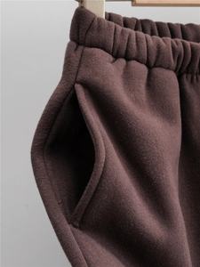 Ropa de calle personalizada para mujer, conjunto de Jogger polar de algodón, 2 piezas, patrón sólido, chándal, Croptop, Sudadera con capucha, botón, pantalones de chándal de encaje - Product Image 5