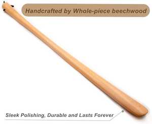 Cuerno de zapato de madera largo con imán y cuero Accesorio de zapato perezoso conveniente para usar zapatos - Product Image 3