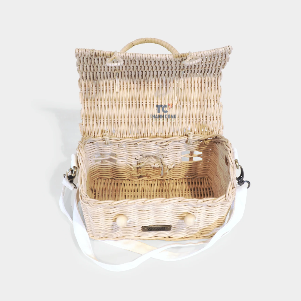 Handgemaakte Rotan Casa Tas Geweven Huis Rotan Tassen Schattige Rieten  Strozakken Kinderen Vintage Geschilderde Rieten Mand