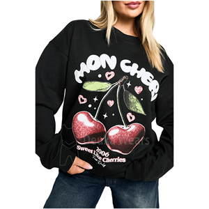 Sudaderas de Algodón para Mujer con Cuello Redondo y Mangas Largas, Personalizadas con Logotipo y Serigrafía, Precio al por Mayor - Product Image 4