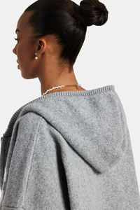 2025 recién llegado dos piezas 100% algodón polar peso pesado Color sólido gota hombro cremallera Sudadera con capucha y chándal Flare Jogger - Product Image 3