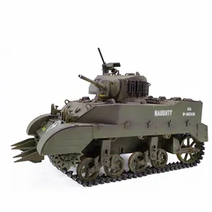 COOLBANK新しいRCタンク6-8Km360度タレット回転RCおもちゃUSArmyM5A1スチュアートライトタンク1/16スケールモデルタンクホビーギフトDIY