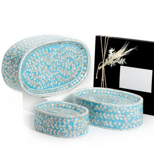 Hexagonal Mother-of-Pearl Inlay Decorative Storage <b>Boxes</b> Set of 3 Chocolate Tray for Ramadan Gift Ramadan Eid Mubarak 2025 - Product Image 1
