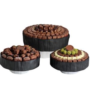 Tazón de chocolate de acero inoxidable de alta calidad con detalles dorados Tazón de servir dulces y postres de metal para eventos al mejor precio - Product Image 4